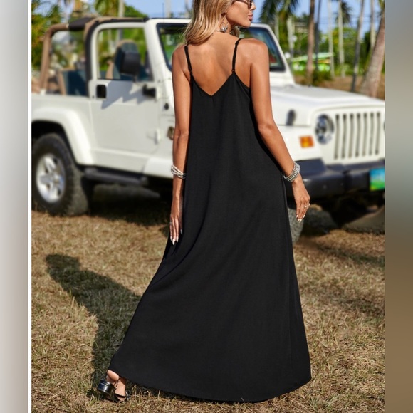 Boho Geometric Embroidery Maxi Cami Dress - Picture 5 of 6